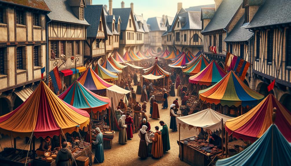 vibrant medieval market scene